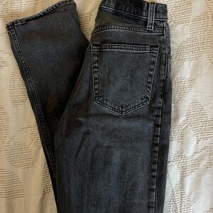 Abercrombie & Fitch Black/Dark Gray Women's Straight Leg Jeans